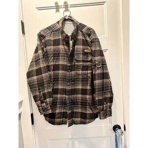 Columbia PHG Plaid Flannel Shirt Jacket Mens Large Hunting Outdoors Button Up